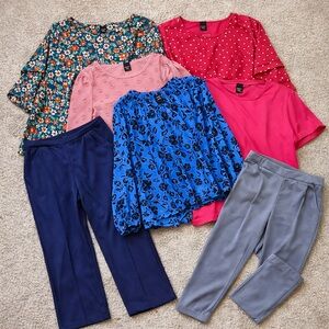 SHEIN Floral and Polka Dot Blouses in Blue, Pink, and Red